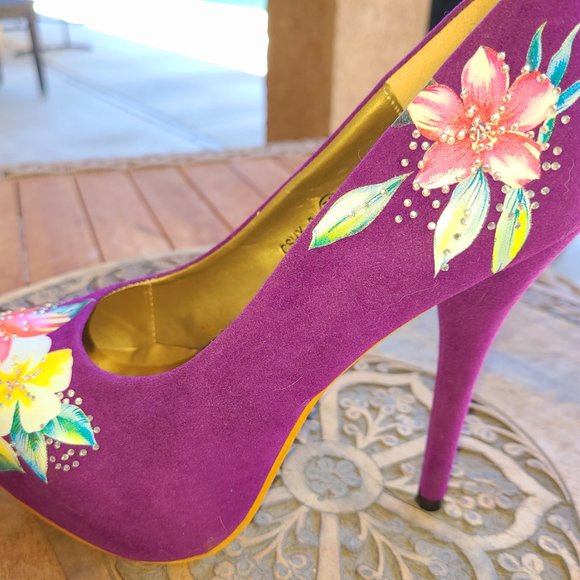 Women's Classy Pumps with Stunning Hidden Platform Heel Sz 7.5 CR Collection - Picture 5 of 12